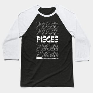 Pisces Zodiac retro design Baseball T-Shirt